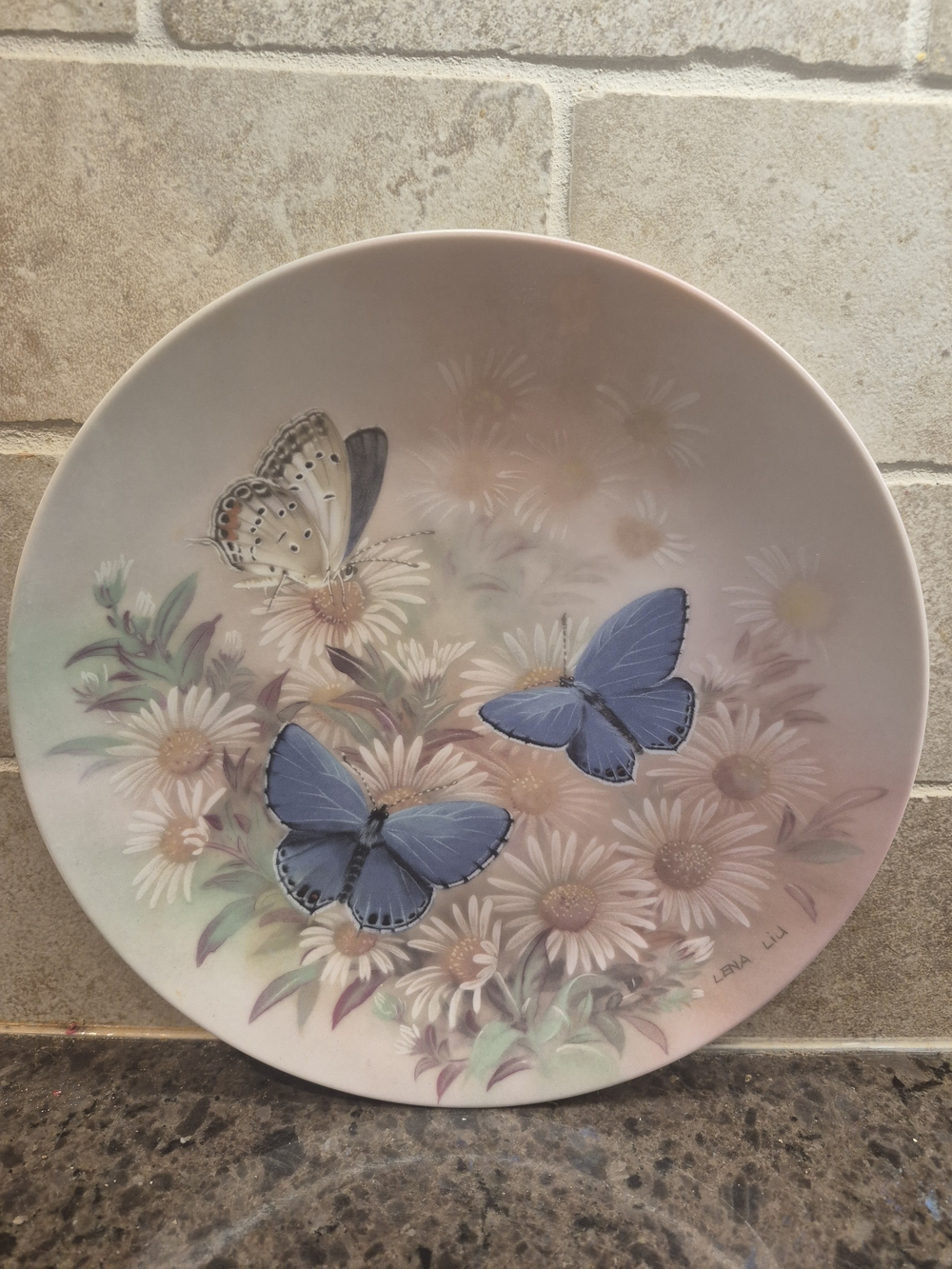 Lena Liu, On Gossamer Wings-Eastern‎ Tailed Blues Vintage Collector's Plate EUC